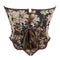 Floral Fishbone Corset Top Retro Bodice Plus Size Xs-Xl Flounce Irregular Bustier - M