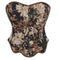 Floral Fishbone Corset Top Retro Bodice Plus Size Xs-Xl Flounce Irregular Bustier - Xs