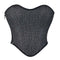 Gray Gothic Punk Crop Top Women Lacing Bandage Bustier With Zipper Plus Size S-Xxl - Xl