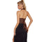 Fish Bone Jacquard Deep V-Neck Corset Crop Top With Halter Neck Plus Size - 5Xl