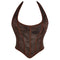 Fish Bone Jacquard Deep V-Neck Corset Crop Top With Halter Neck Plus Size - 4Xl