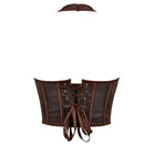 Fish Bone Jacquard Deep V-Neck Corset Crop Top With Halter Neck Plus Size - Xs