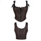 Steampunk Retro Bustier Strap Vest Tank Top Coffee Corset Plus Size Xs-6Xl - Xxxl