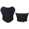 Vintage Lace-Up Gothic Corset Top With Boning And Mesh Back Sparkling Rhinestone Sequins And Bustier Design - S
