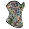 Floral Embroidered Renaissance Corset With Front Busk Closure And Back Lace Women Victorian Bustier - L
