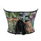 Floral Embroidered Renaissance Corset With Front Busk Closure And Back Lace Women Victorian Bustier - L