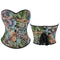 Floral Embroidered Renaissance Corset With Front Busk Closure And Back Lace Women Victorian Bustier - Xs