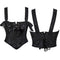 Floral Lace-Up Gothic Crop Top Sleeveless Boned Corset With Strap - Xxxl