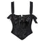 Floral Lace-Up Gothic Crop Top Sleeveless Boned Corset With Strap - Xxxl