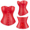Steampunk Plus Size Slimming Body Shapewear Corset Red / Black - Red - S