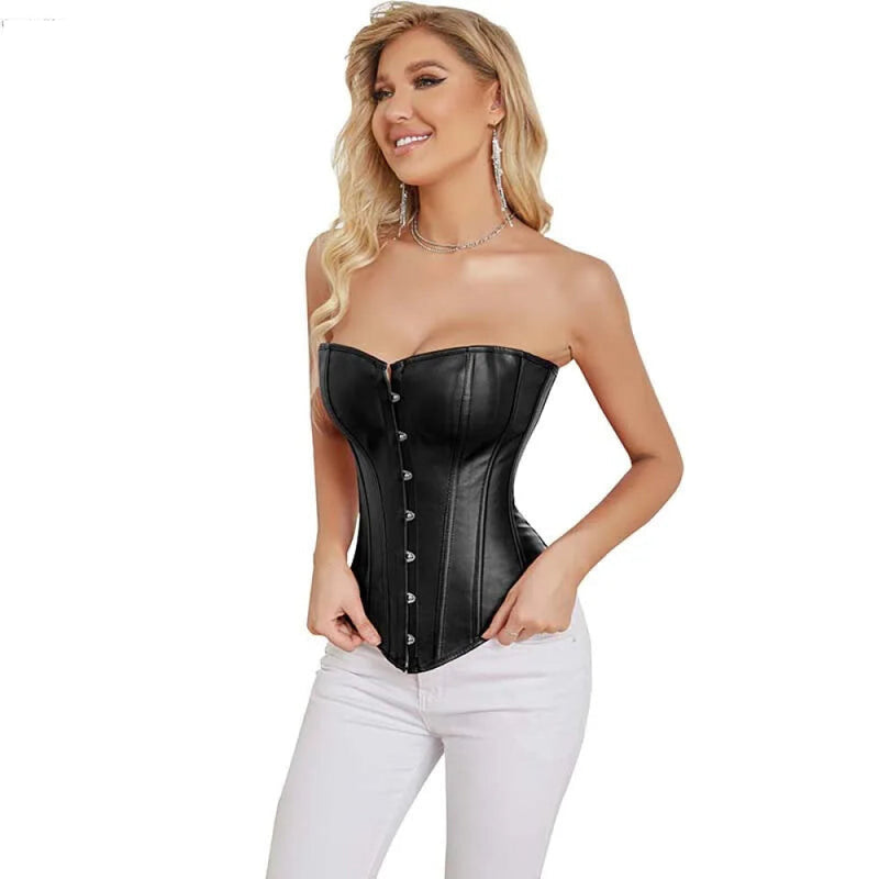 Steampunk Plus Size Slimming Body Shapewear Corset Red / Black - Black - Xl