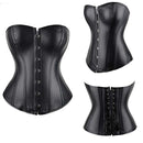 Steampunk Plus Size Slimming Body Shapewear Corset Red / Black - Black - Xl