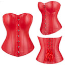Steampunk Plus Size Slimming Body Shapewear Corset Red / Black - Black - L
