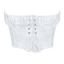 Strapless Push-Up Wedding Bra White Bustier Vest With Zip - L