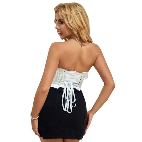 Strapless Push-Up Wedding Bra White Bustier Vest With Zip - Xxl