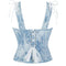 Steampunk Lace Corset Bustier With Floral Overlay And Fishbone Support - Xxl