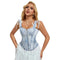 Steampunk Lace Corset Bustier With Floral Overlay And Fishbone Support - Xxl