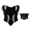 Vintage Gothic Front Zipper Corset With Lacing And T-String Plus Size S-6Xl - Xxxl