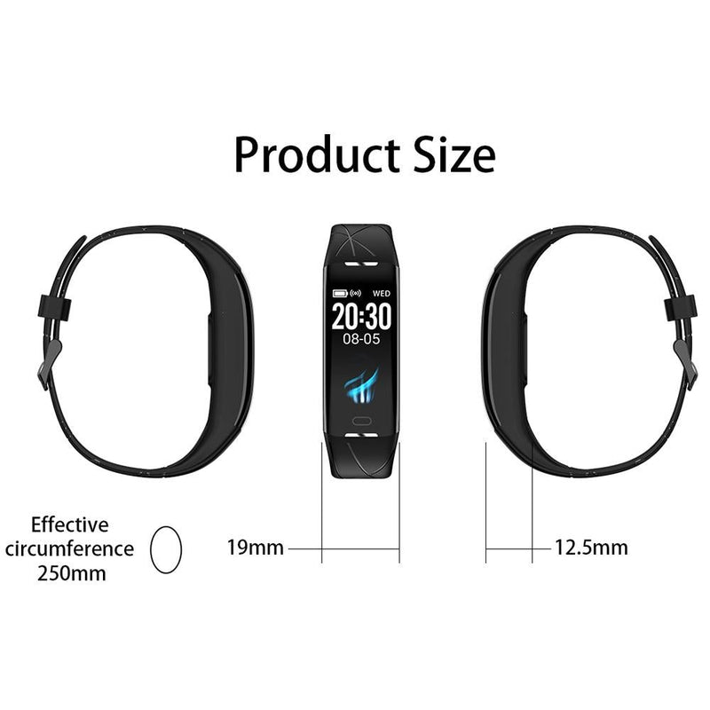 Smart Bracelet With Heart Rate Monitor And Call Reminder - Waterproof - Purple