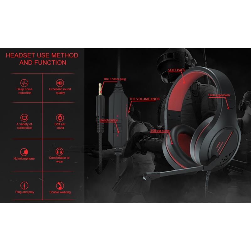3.5Mm Noise-Canceling Gaming Headset With Retractable Mic - Purple