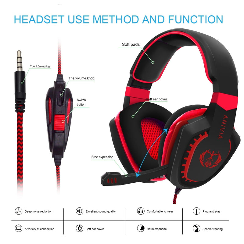 3.5Mm Noise-Canceling Gaming Headset With Retractable Mic 2M Cable - Black Purple