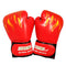 Adult Flame Pattern Pu Leather Boxing Gloves - Fitness - Red