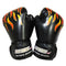 Adult Flame Pattern Pu Leather Boxing Gloves - Fitness - Red