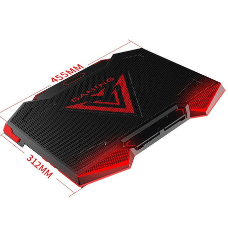 5-Core Dual Port Laptop Stand With Cooling Fan - Red