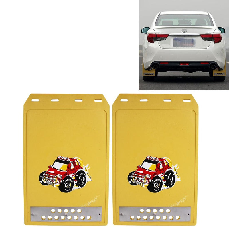 2 Pcs Premium Heavy Duty Molded Splash Mud Flaps Auto Front And Rear Fender Guard Small Size Random Pattern Delivery - Red