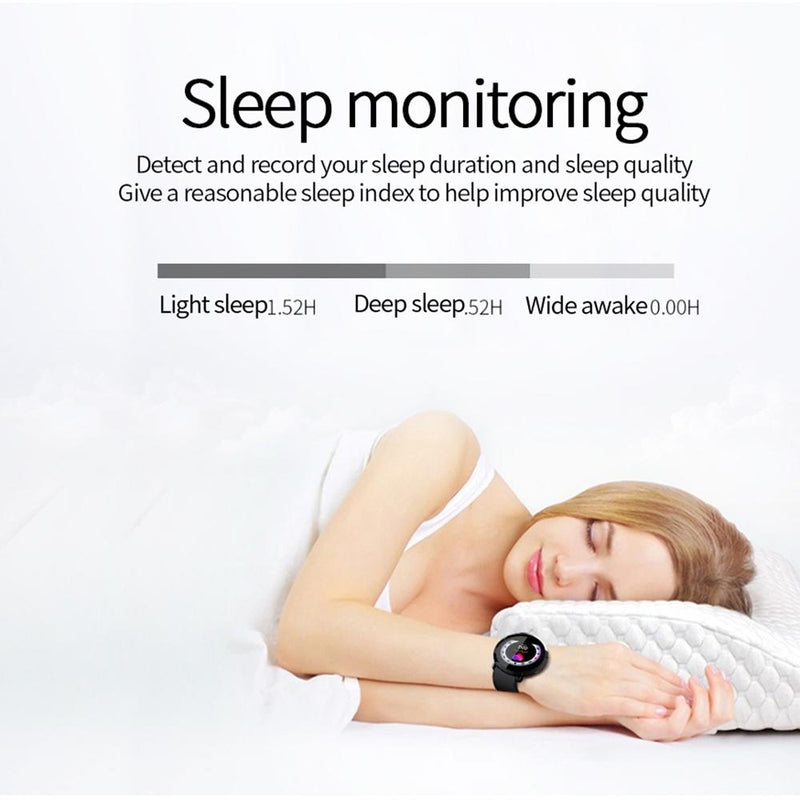 Waterproof Smart Bracelet With Heart Rate Monitor And Sleep Tracker - Red