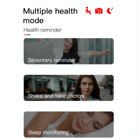 Waterproof Smart Bracelet With Call Heart Sleep Bp And Oxygen Monitoring - Ip67 - Red
