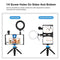 Vlogging Live Broadcast Smartphone Video Rig With Led Selfie Light Microphone Tripod Mount And Cold Shoe Head - Blue