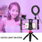 Vlogging Live Broadcast Smartphone Video Rig With 4.7 Inch Rgbw Ring Led Selfie Light Microphone And Pocket Tripod Mount Kit