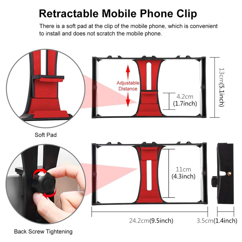 Vlogging Live Broadcast Smartphone Video Rig With 4.7 Inch Rgbw Ring Led Selfie Light Microphone And Pocket Tripod Mount Kit