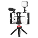 Vlogging Live Broadcast Kit With Led Fill Light Microphone Tripod Mount & Cold Shoe Head