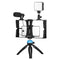 Vlogging Live Broadcast Kit With Led Fill Light Microphone Tripod Mount & Cold Shoe Head