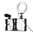 3-In-1 Vlogging Kit With Smartphone Rig Microphone And Led Ring Light