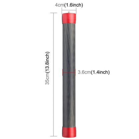 35cm Carbon Fiber Monopod Extension for Gimbal - Red