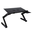 Adjustable Foldable Laptop Stand with Fans & Mouse Pad - Portable Aluminum - Red