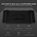 Adjustable Foldable Laptop Stand with Fans & Mouse Pad - Portable Aluminum - Red