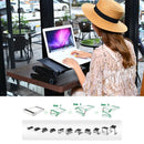 Adjustable Foldable Laptop Stand with Fans & Mouse Pad - Portable Aluminum - Red