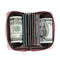 Anti-magnetic Rfid Leather Zip Wallet - Zipper Closure - Red