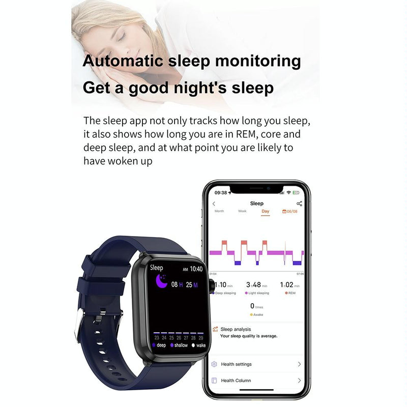 1.91 Inch Ips Screen Ip67 Waterproof Silicone Band Smart Watch Support Body Temperature Monitoring / Ecg - Red