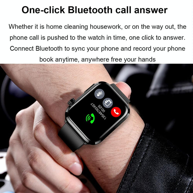 1.91 Inch Ips Screen Ip67 Waterproof Silicone Band Smart Watch Support Body Temperature Monitoring / Ecg - Red