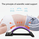 Back Pain Relief Device Lumbar Traction Stretcher - Black Red
