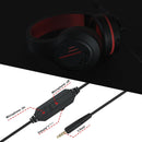 3.5Mm Noise-Canceling Gaming Headset With Retractable Mic - Black Red