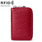 Women Anti Magnetic Leather Rfid Wallet - Wine Red