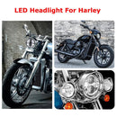 5.75 Inch Dc12V 6000K - 6500K 40W Car Led Headlight For Harley Silver