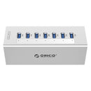7-Port Aluminum Usb 3.0 Hub For Laptops - Silver