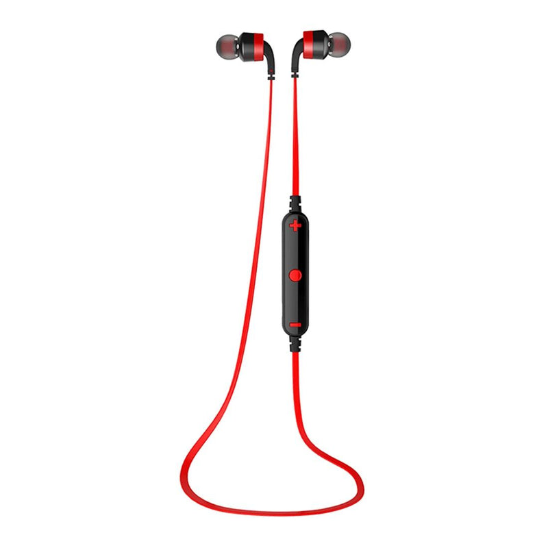 Wireless Sport Bluetooth Earphones with In-line Control - Black - Silver